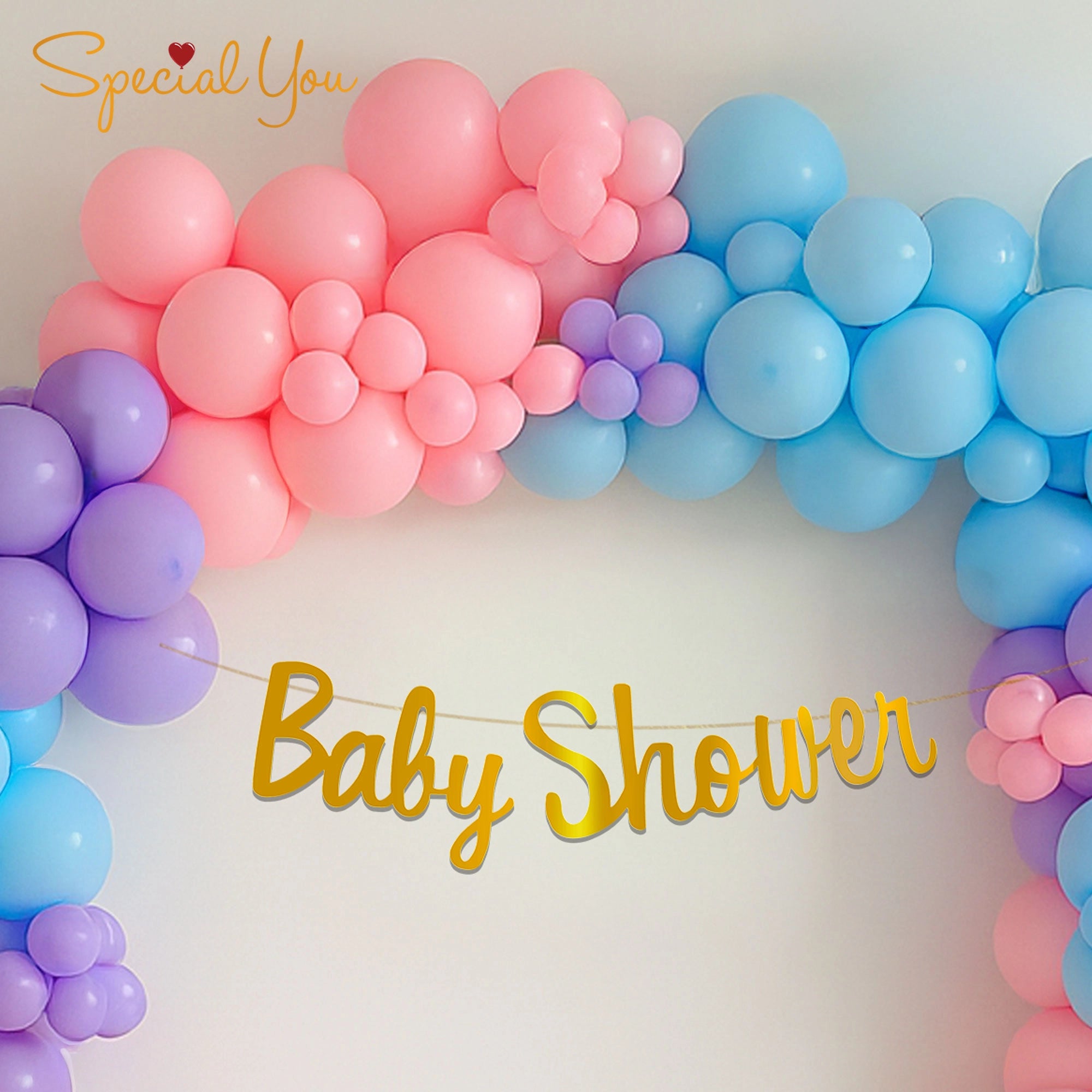 Blissful Baby Shower Arch Decor