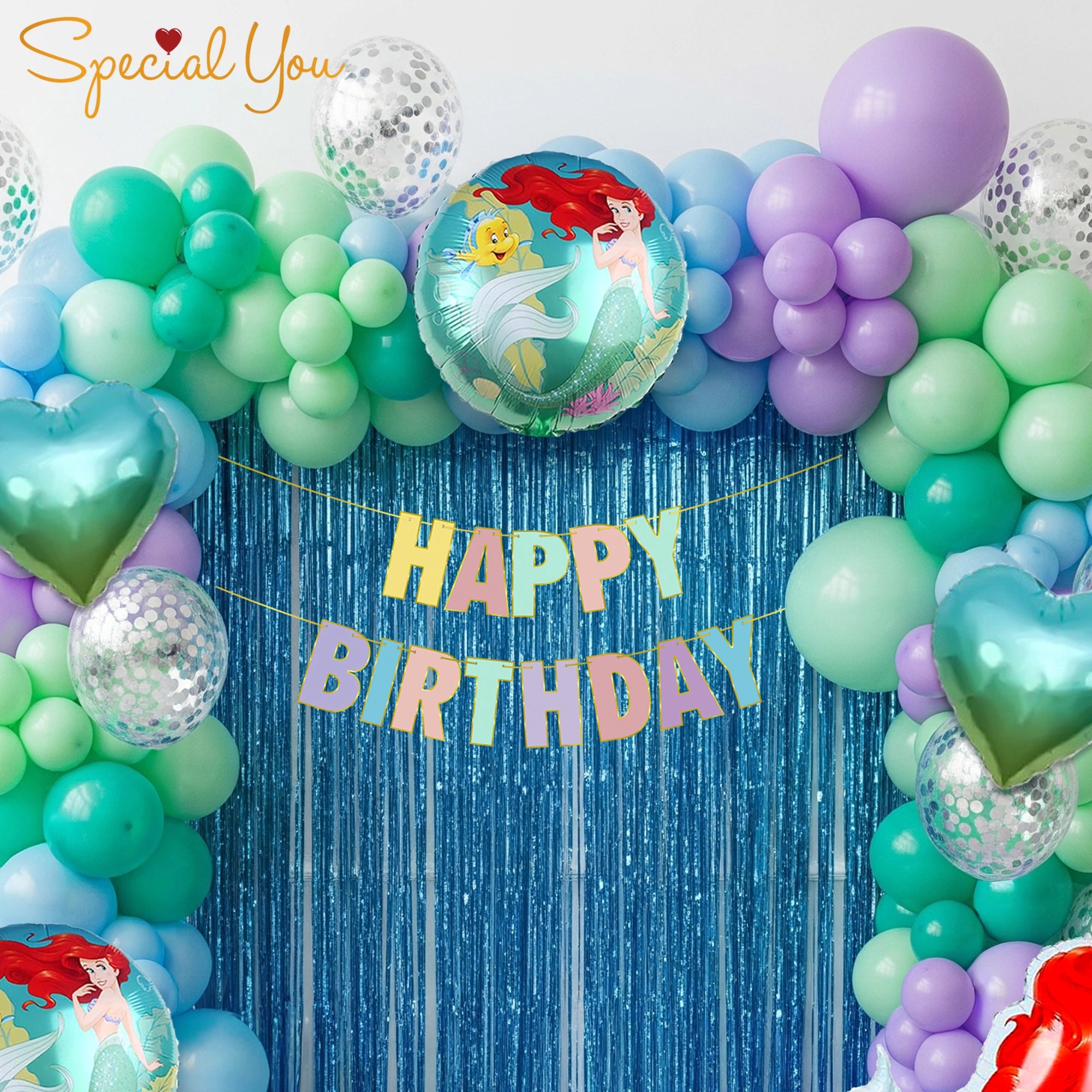 Little Mermaid Birthday Balloon Decor