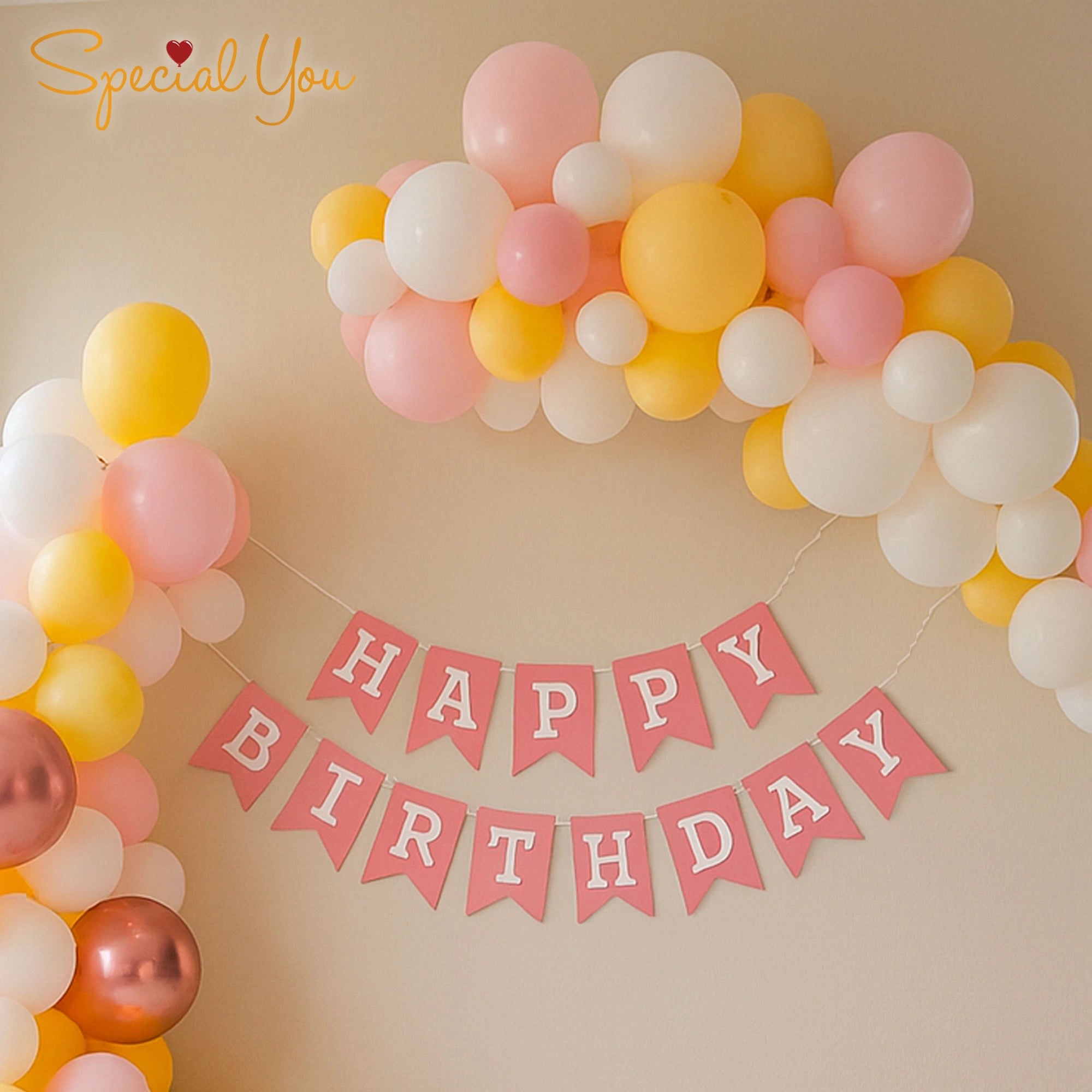 Pastel First Birthday Balloon Decor