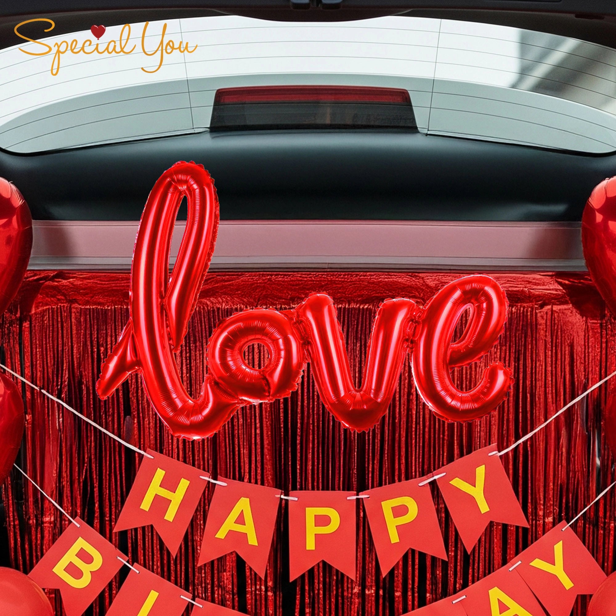 Love Theme Car Boot Birthday Decor