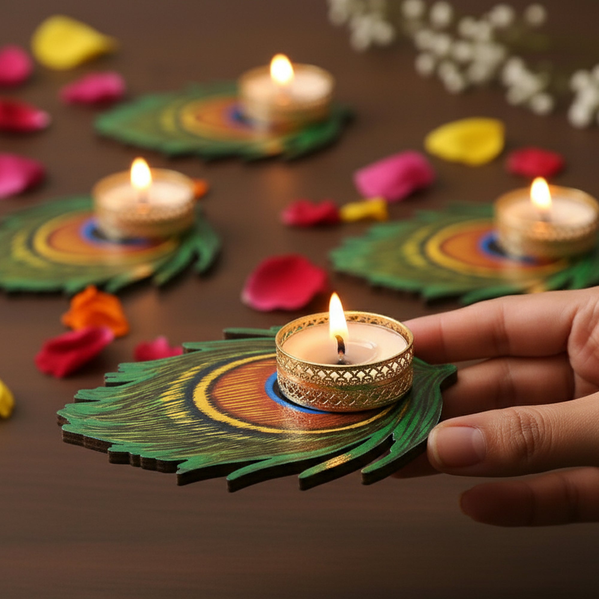 Peacock Tea Light Holder set-19pcs
