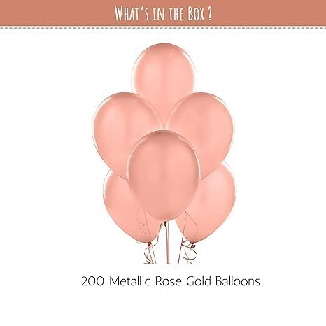 200 Metallic Rose Gold Balloons