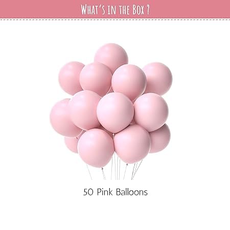 Pastel Pink Balloons party decoration for girls pack of 50 pcs