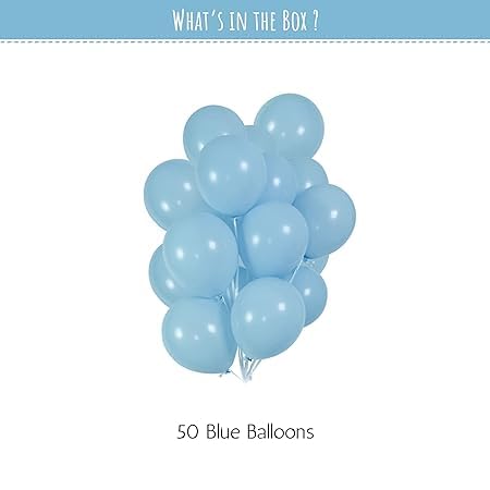 Pastel Blue Balloons decoration for boys pack of 50 pcs