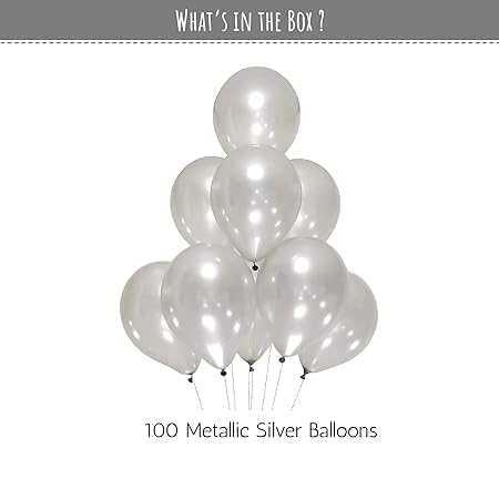 Silver metallic balloons for party decoration-100pcs