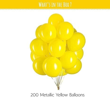 200 Metallic Yellow Balloons