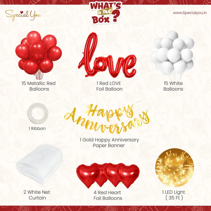 Red, White Romantic Room Decor
