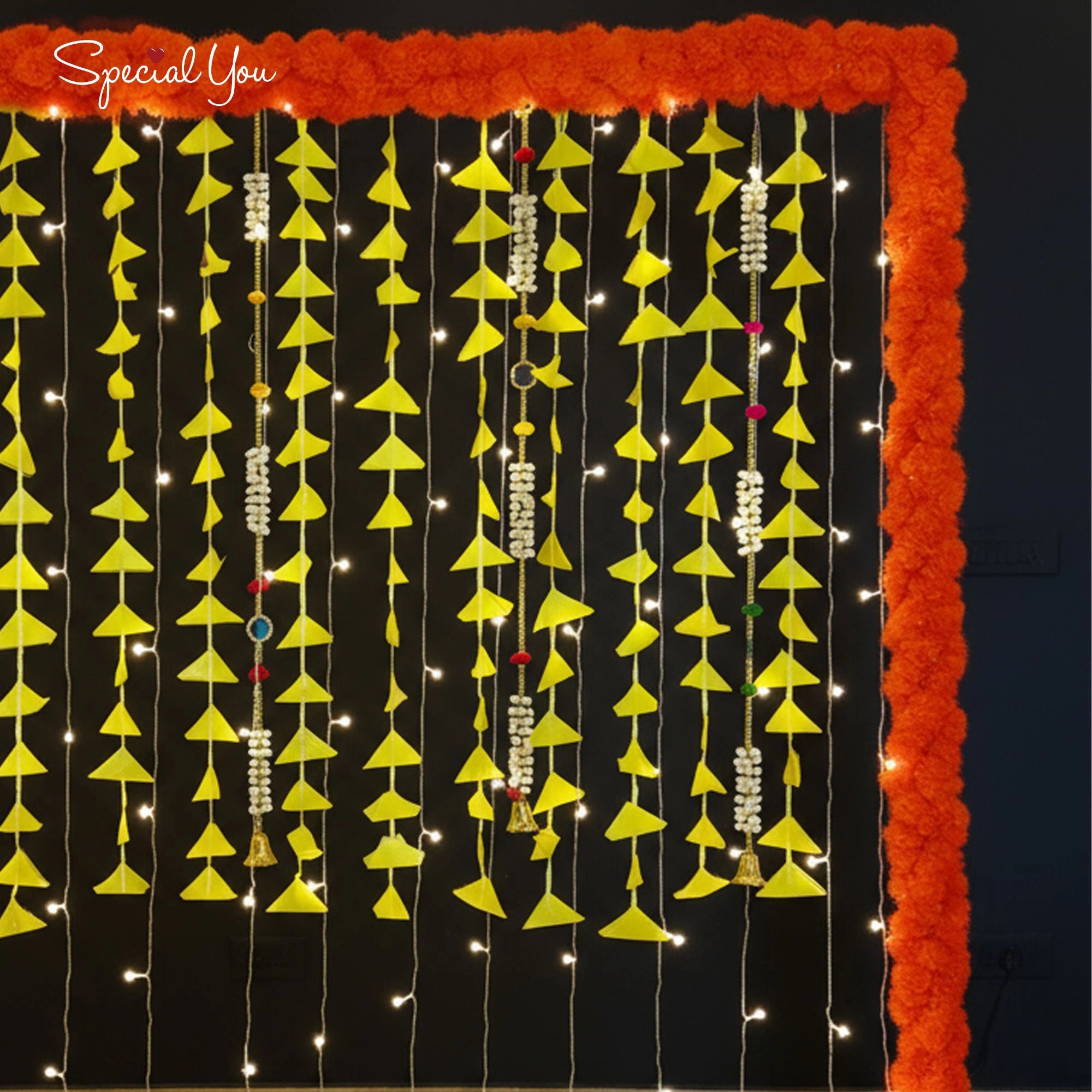 Marigold Floral Frame Backdrop Decor