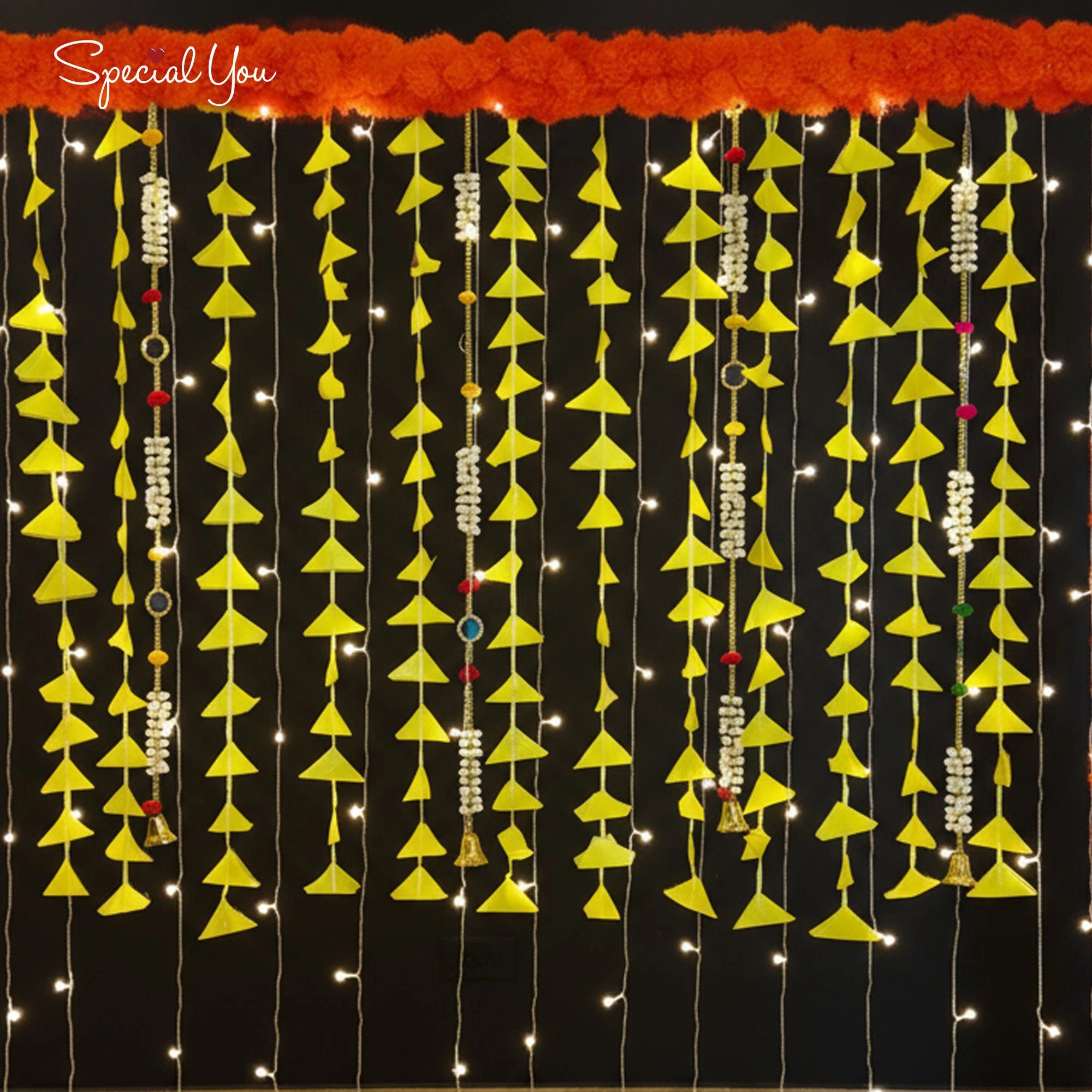 Marigold Floral Frame Backdrop Decor