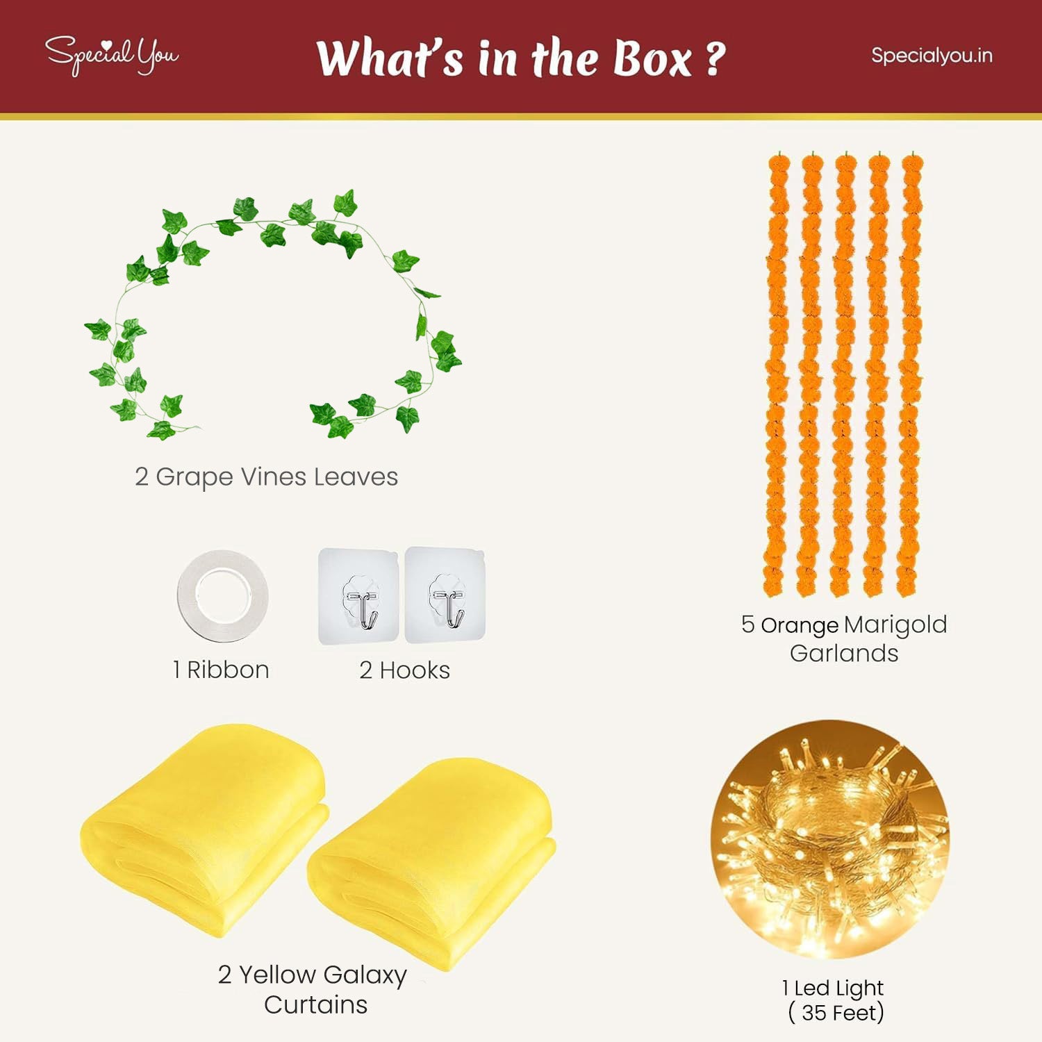 Vibrant Yellow Floral Setup Decor Kit