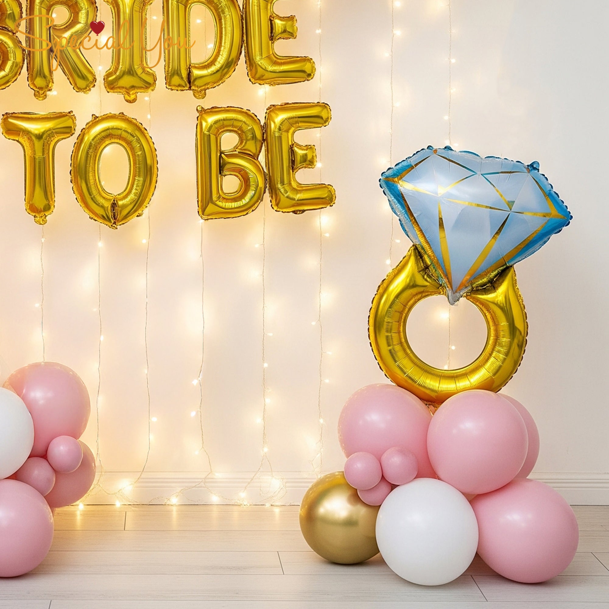 Pink & Gold Bachelorette Bash Balloon Decor