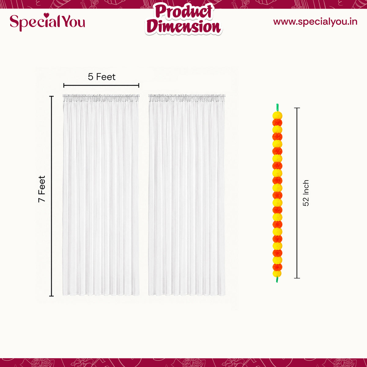Yellow-Orange Marigold Garlands for Diwali Decoration for Home
