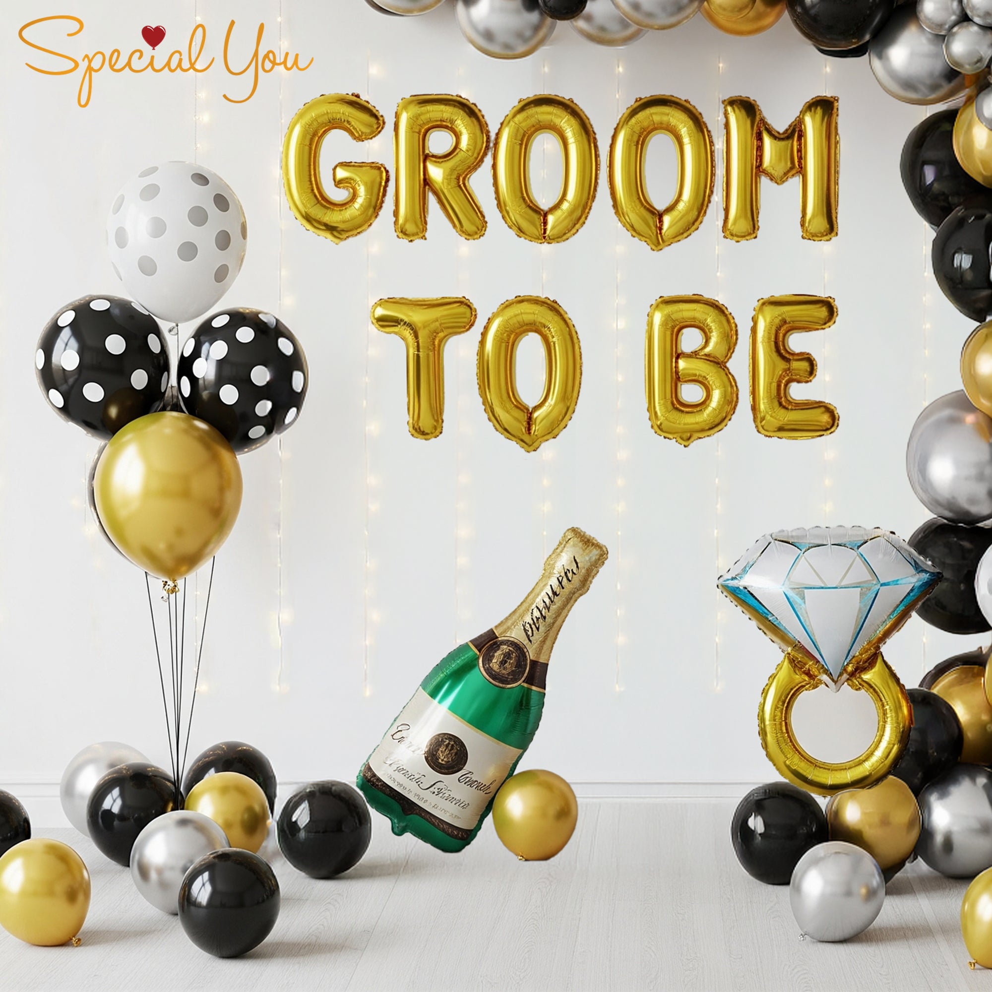 Black & Gold Bachelor Bash Decor