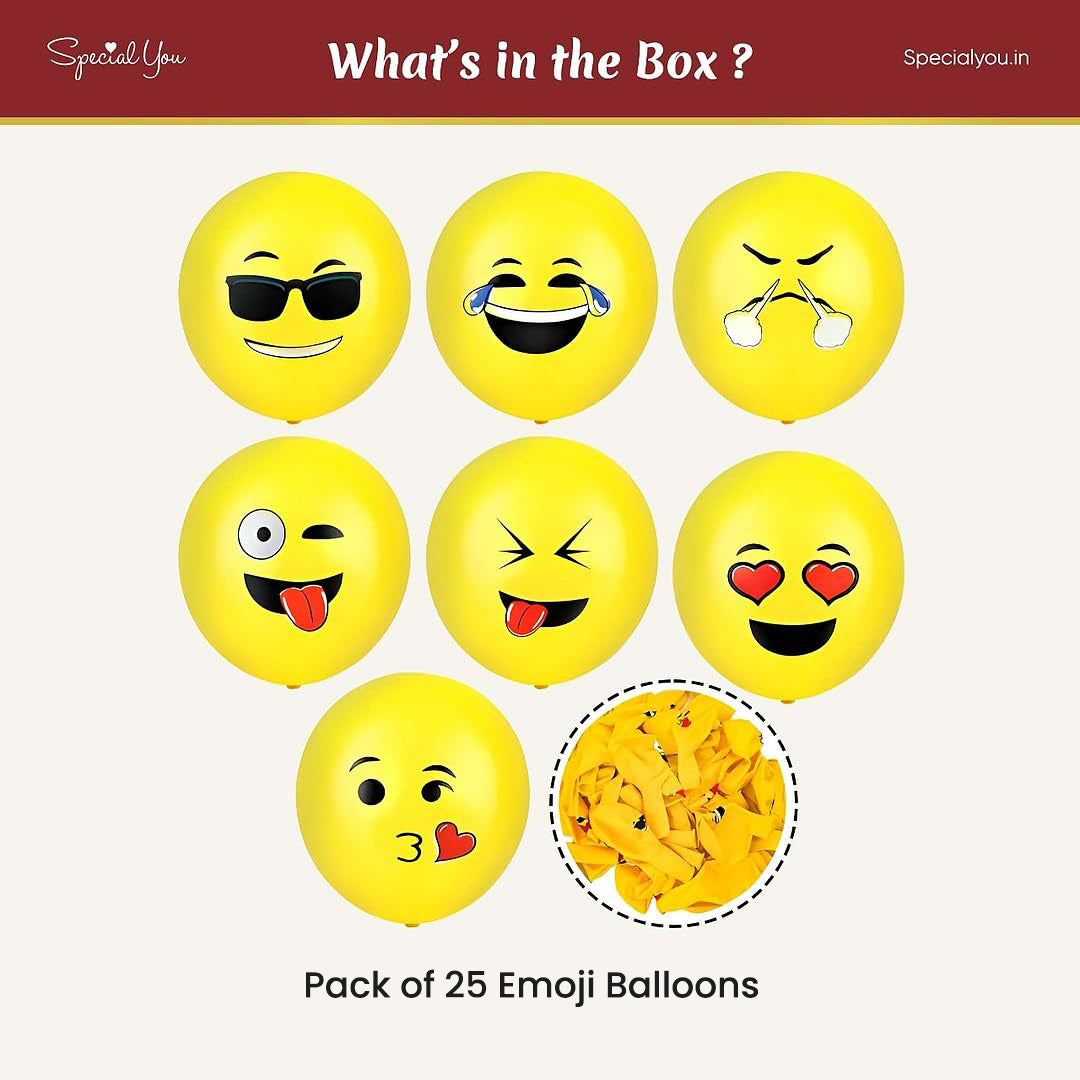 Yellow Emoji Balloons –25pcs Face Party Decorations