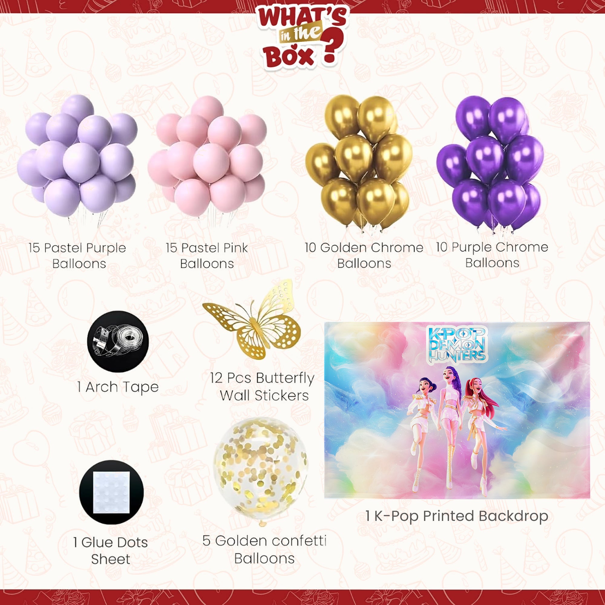 K-POP Demon Haunters Theme Decor-70pcs