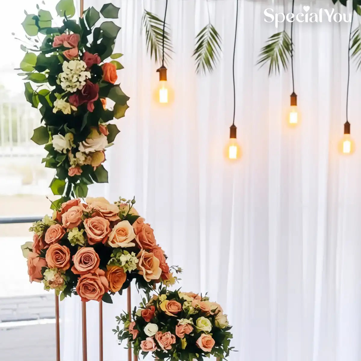 Luxury Hanging Light Floral Backdrop Decor