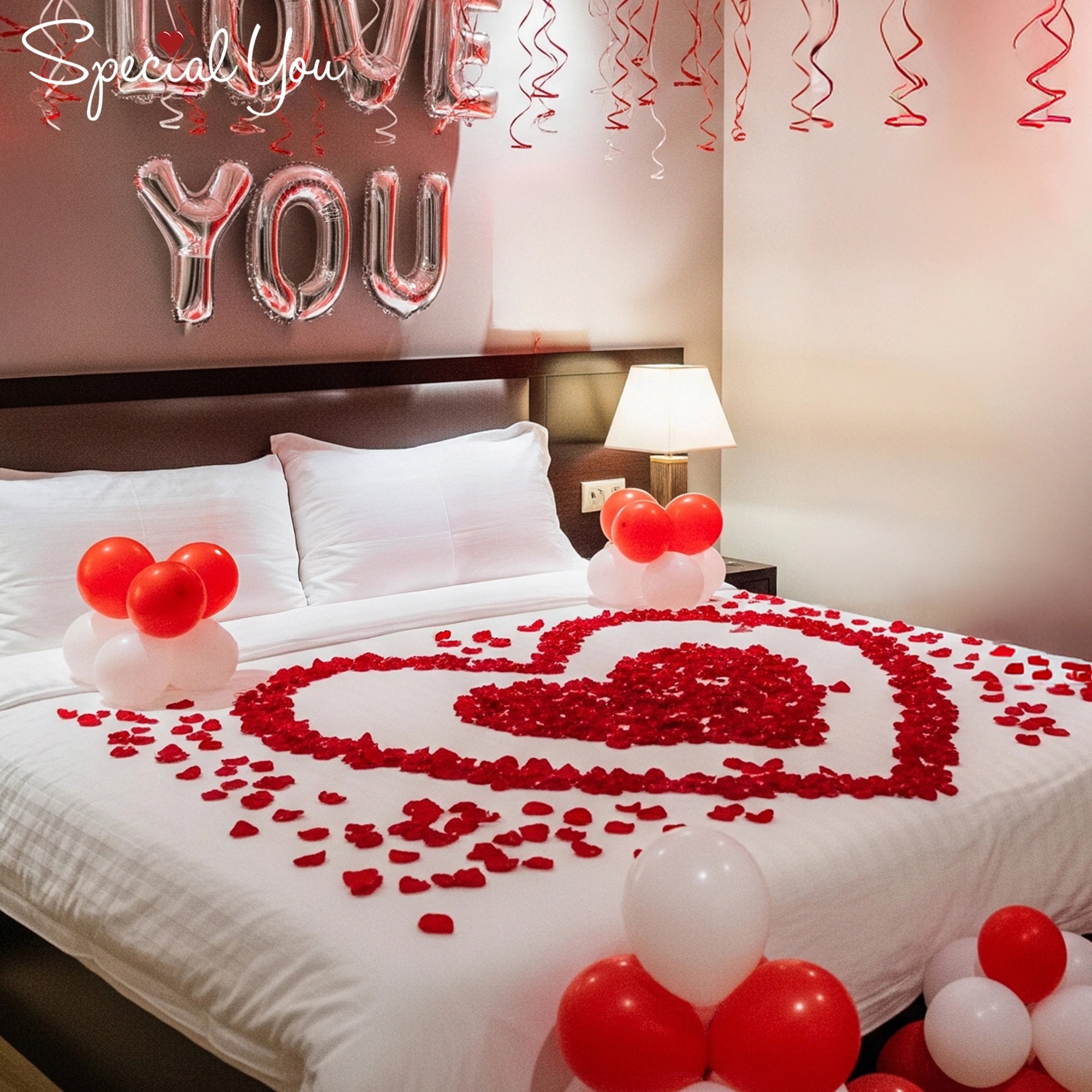 Romantic Balloons & Petals Room Decor