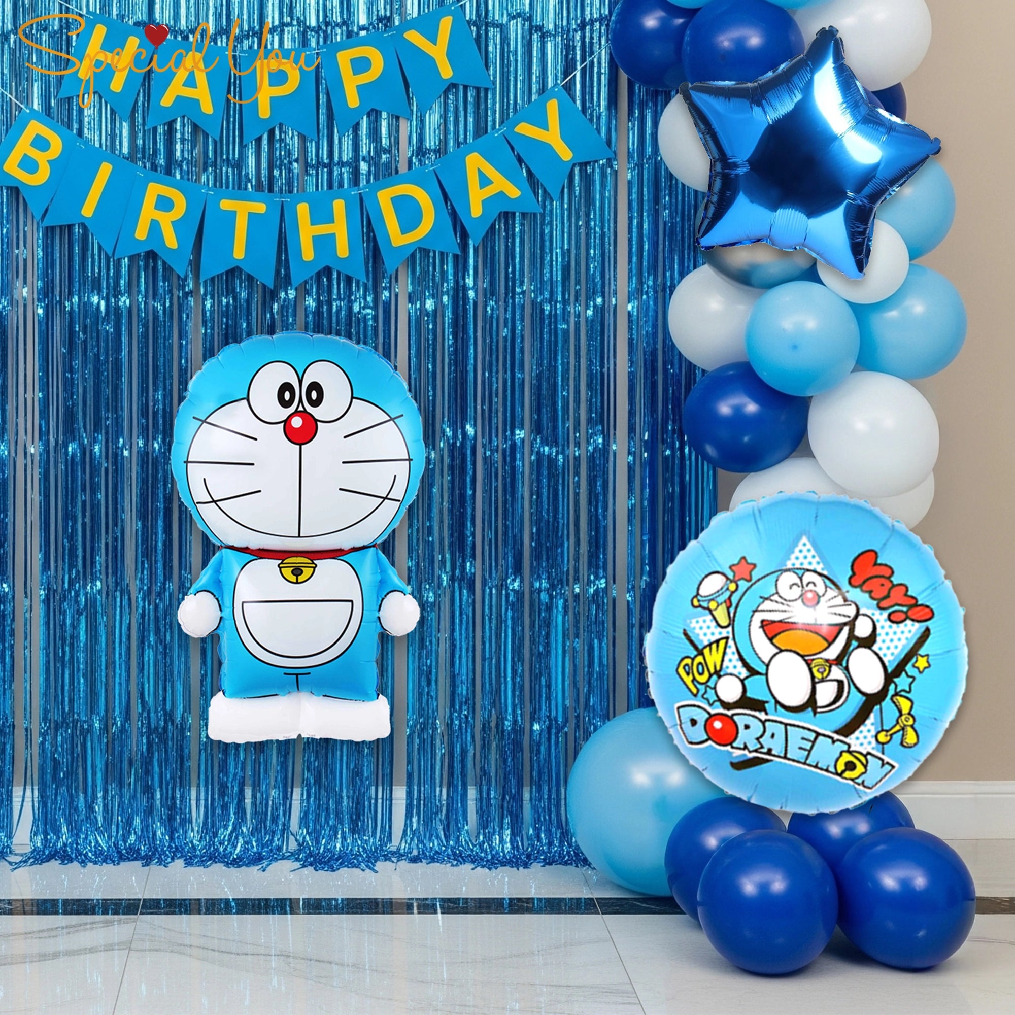 Doraemon Theme Birthday Balloon Decor