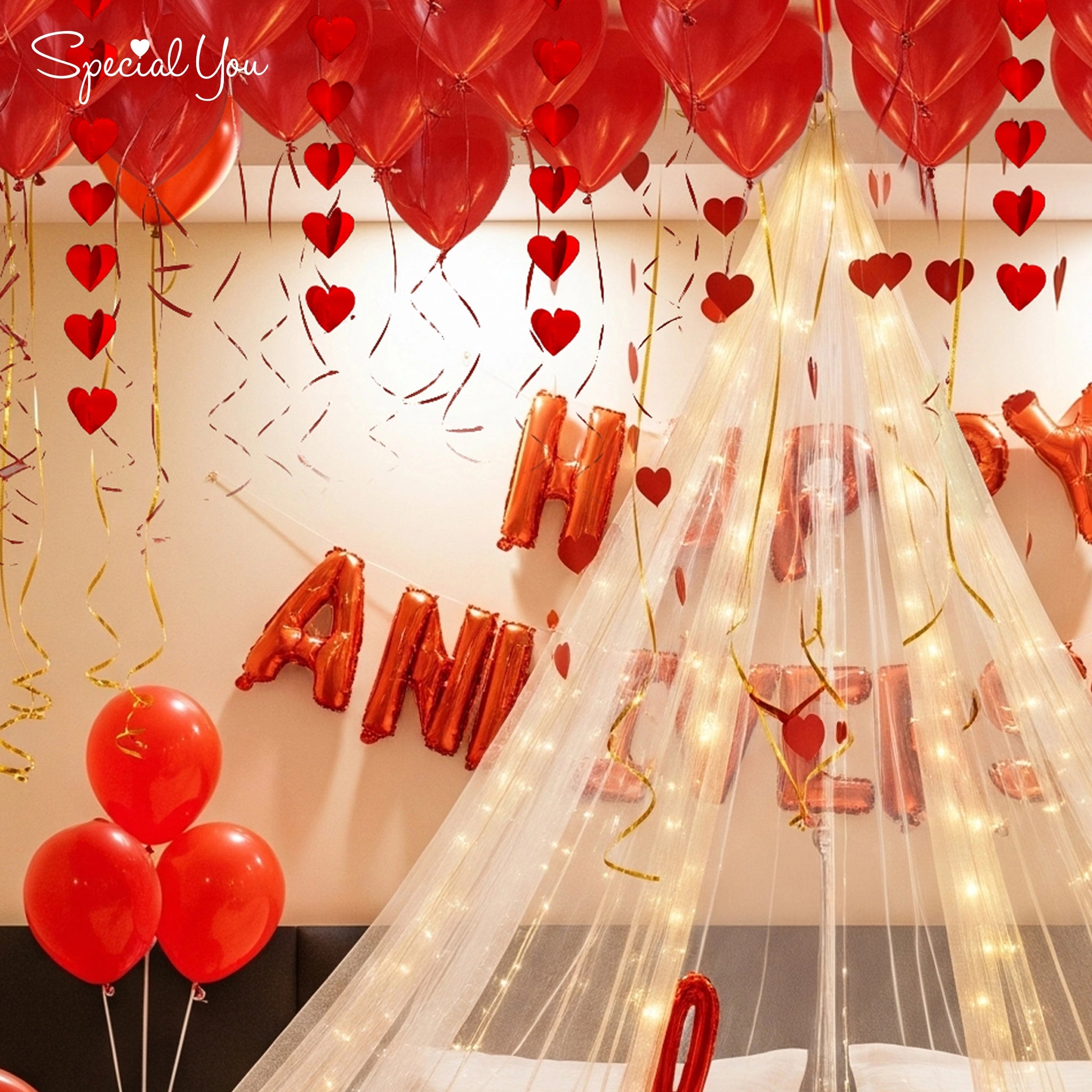 Romantic Canopy Anniversary Decor
