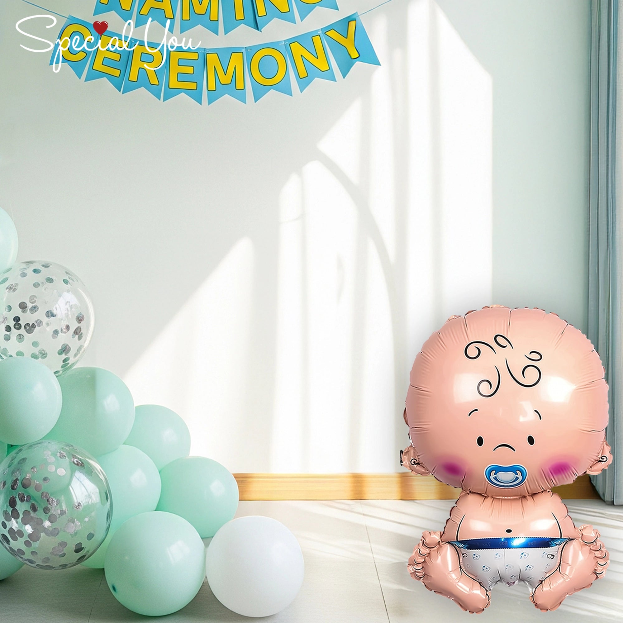 Pastel Balloon Decor for Baby Naming Ceremony