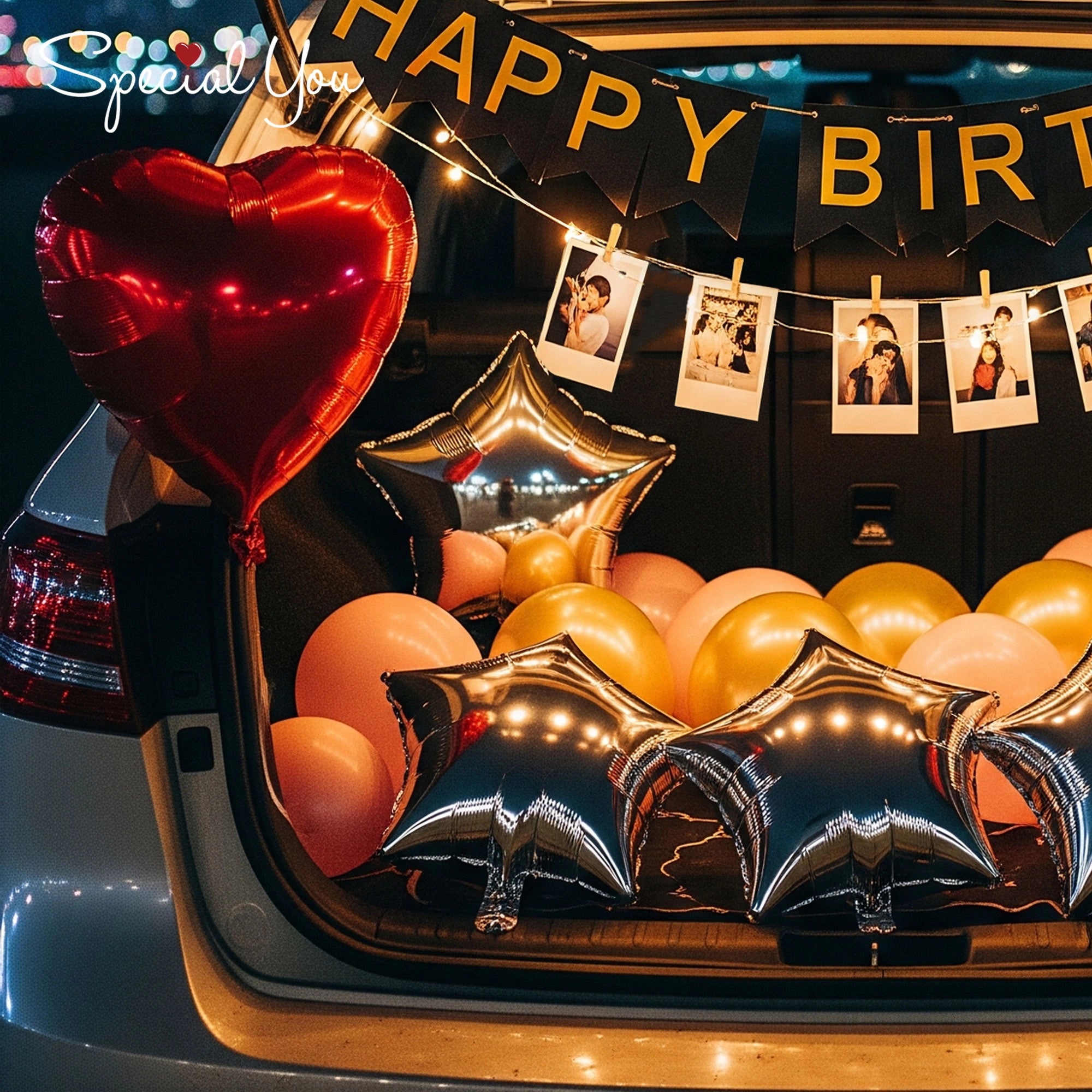 Black & Silver Car Boot Birthday Decor