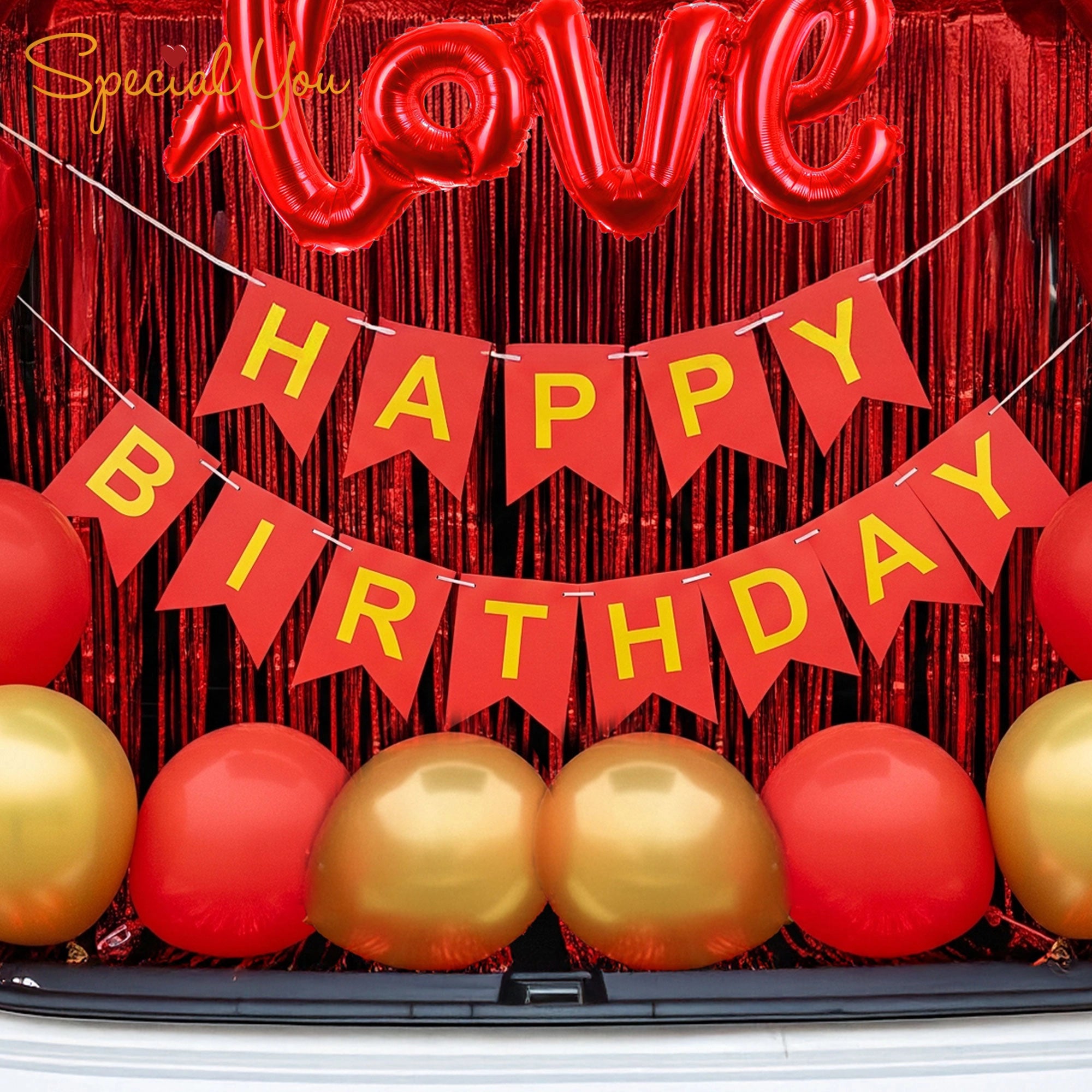 Love Theme Car Boot Birthday Decor