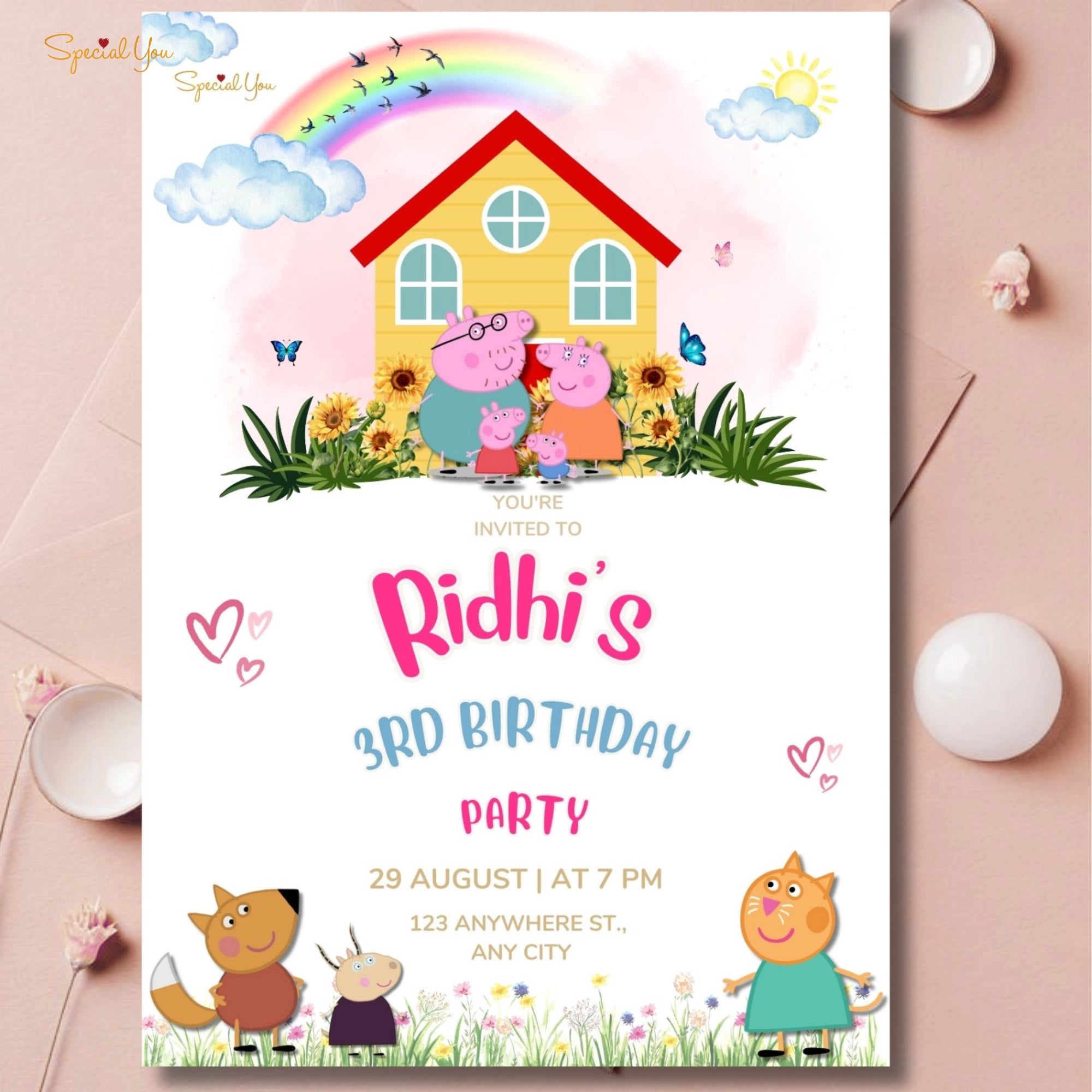 Peppa Pig Birthday Party E-Invite