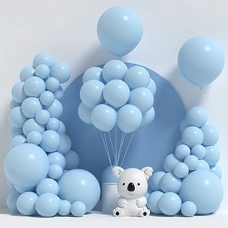 Pastel Blue Balloons decoration for boys pack of 50 pcs