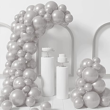 200 Metallic Silver Balloons