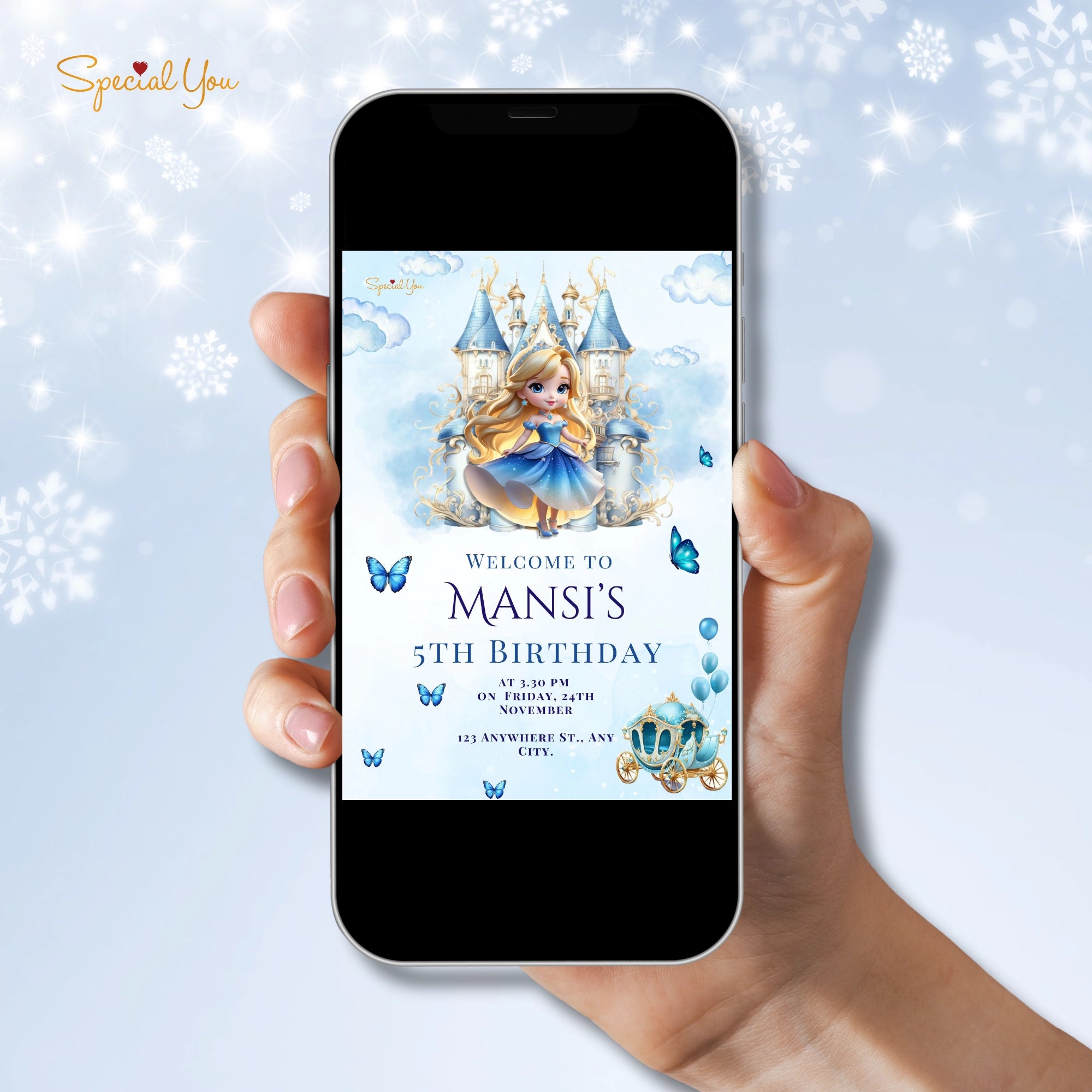 Cinderella Theme Birthday E-Invite