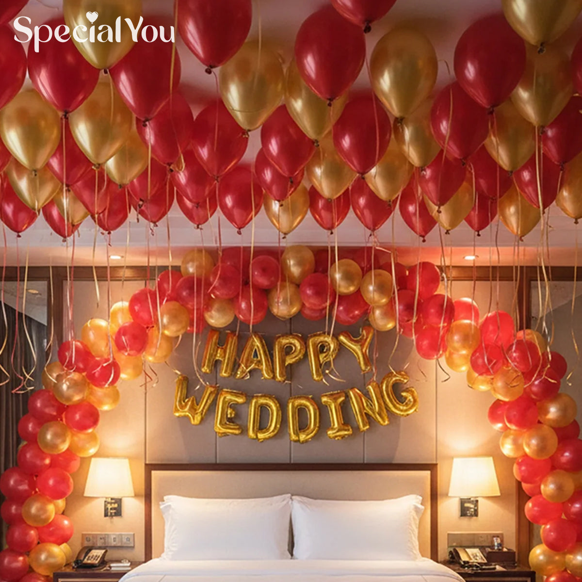 Happy Wedding Balloon Decor