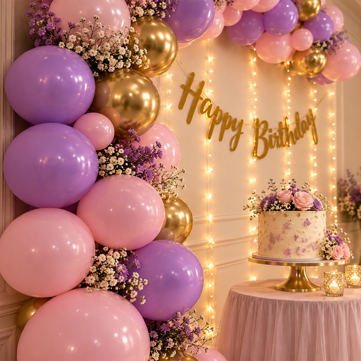Pink & Purple Pastel Birthday Decoration DIY Kit