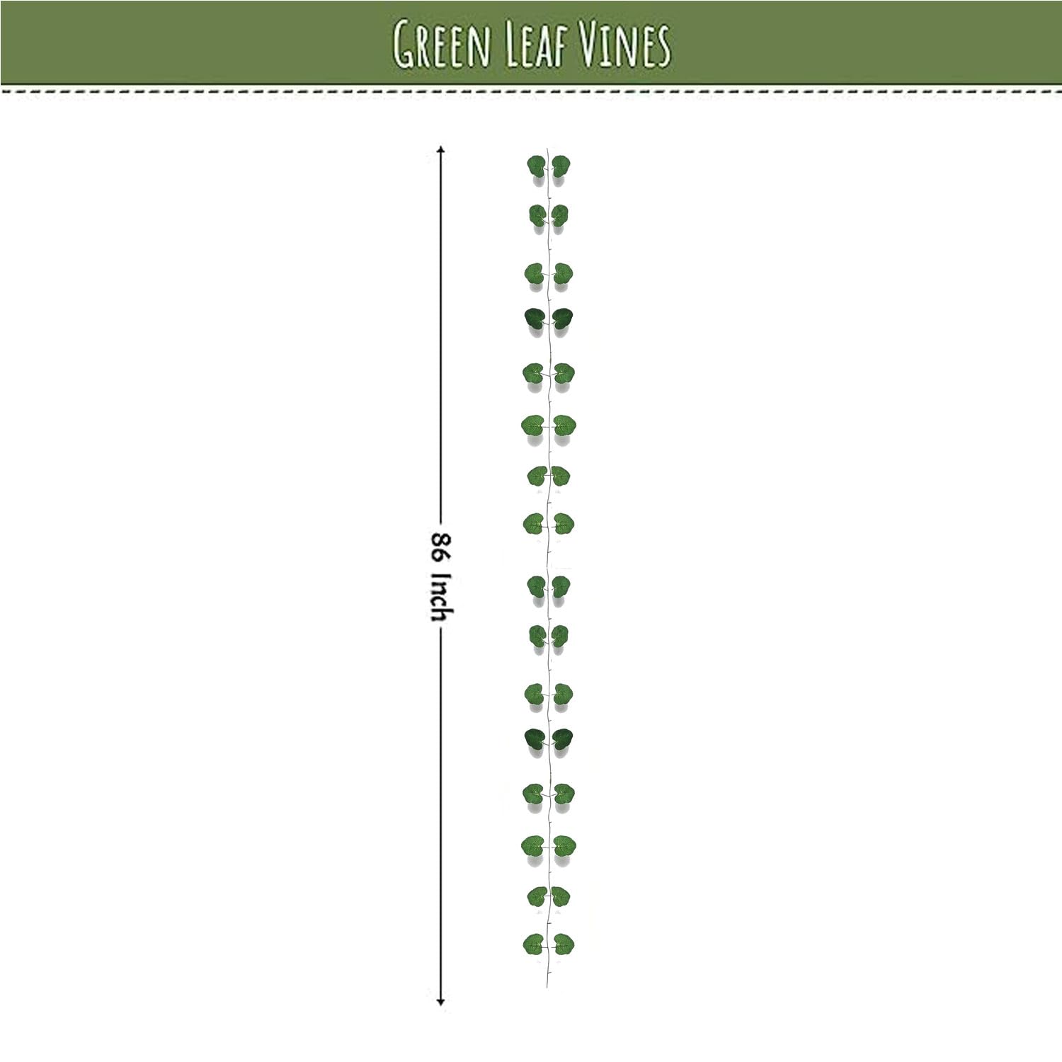 Artificial Green Leaves Vines for Decoration Wall - 6 Pieces