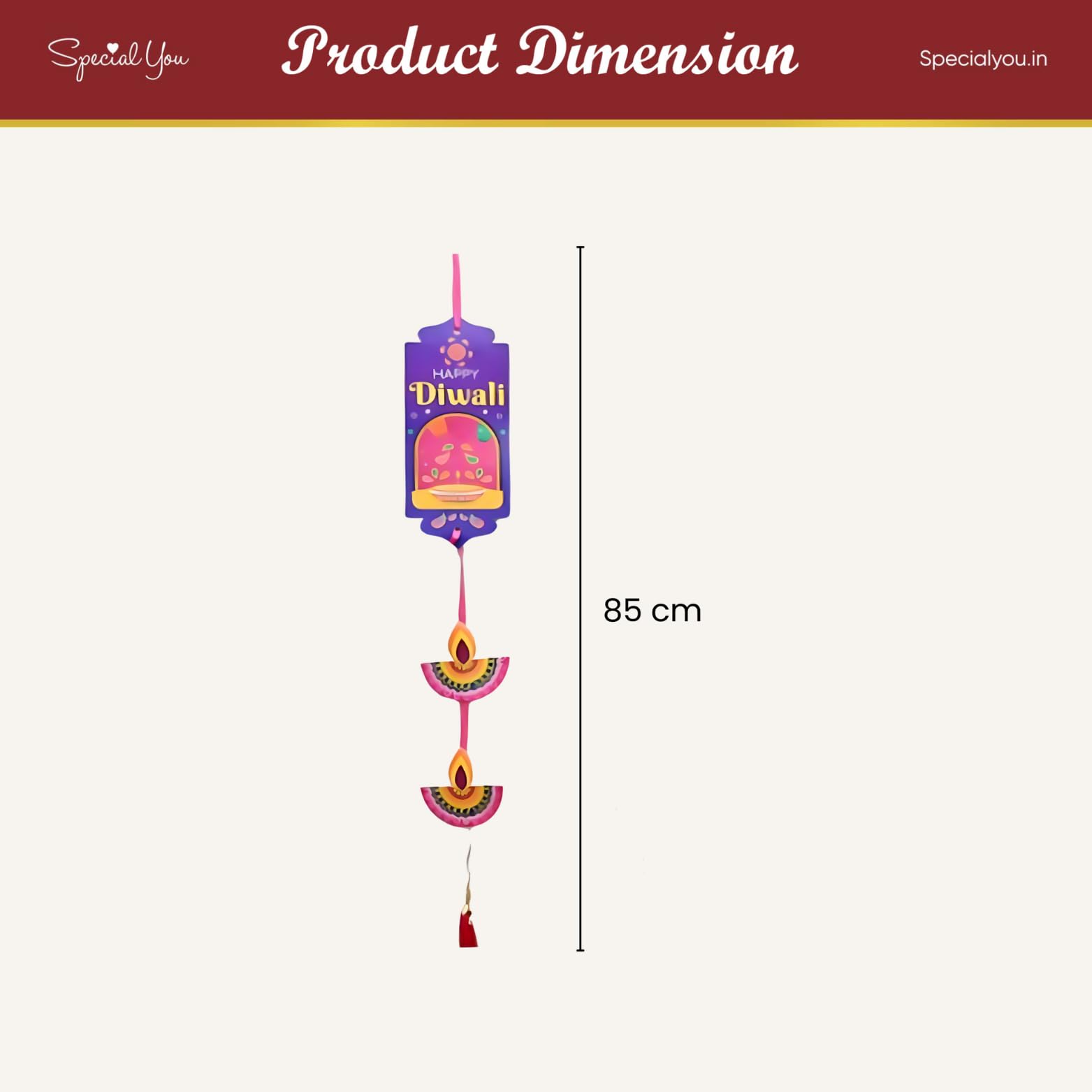 Paper Frill Wall Hanging for Diwali Decor - Pack of 12