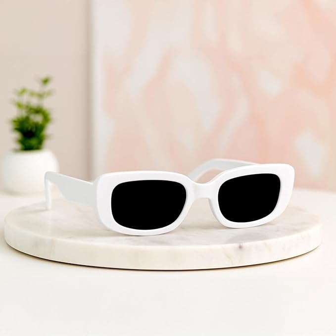 Rectangular White Sunglasses-6pcs