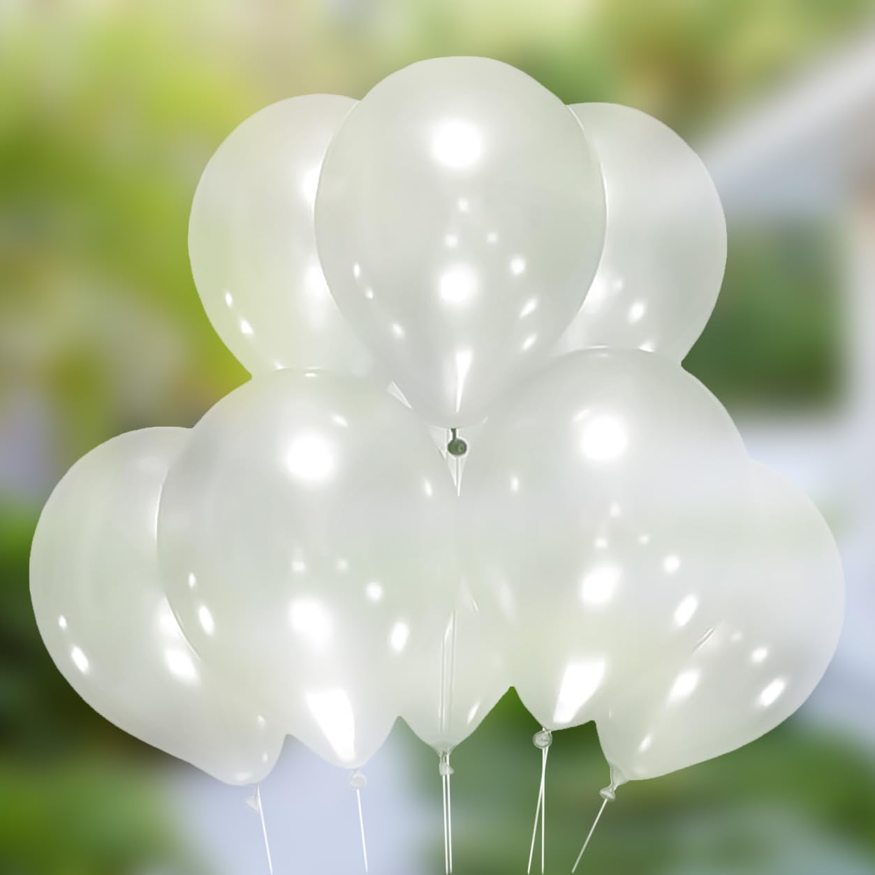 50 Metallic White Balloons - Special You