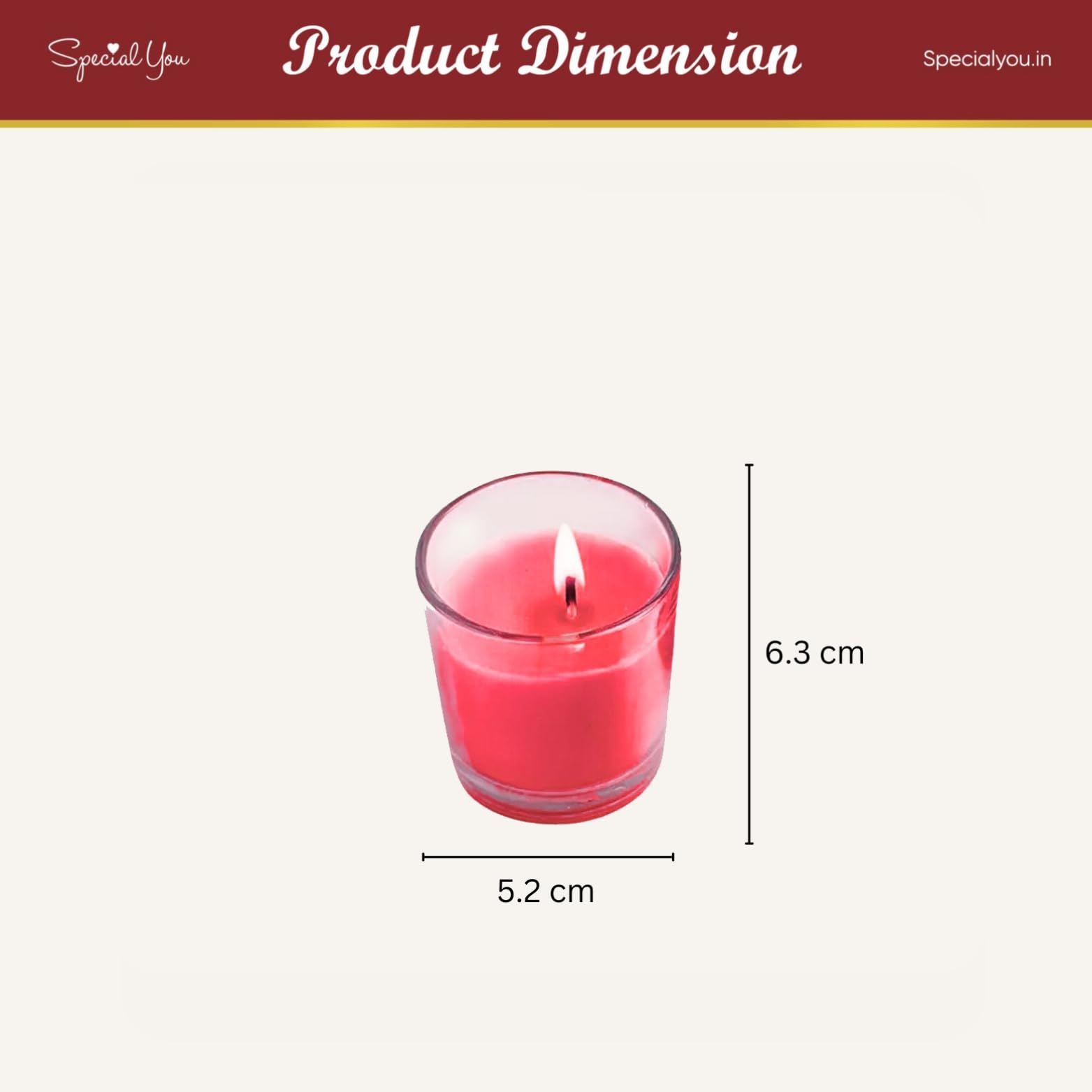Glass Scented Candles for Home Decor, Home Fragrance Candles Set of 6 (Red & Orange)