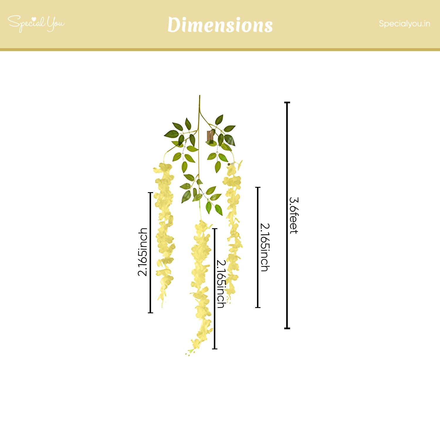 Artificial Cream Wisteria for Your Home Decor