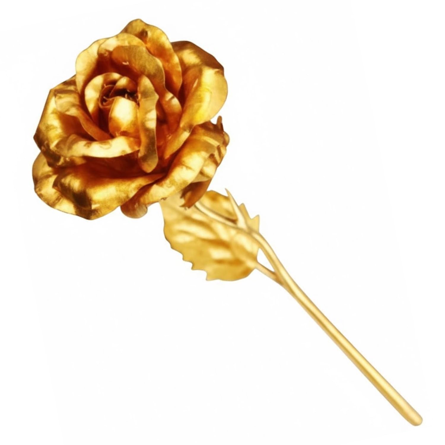 Golden Metal Rose for Valentine Gift
