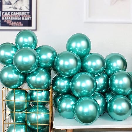 Green chrome party balloons for decoration - Special You
