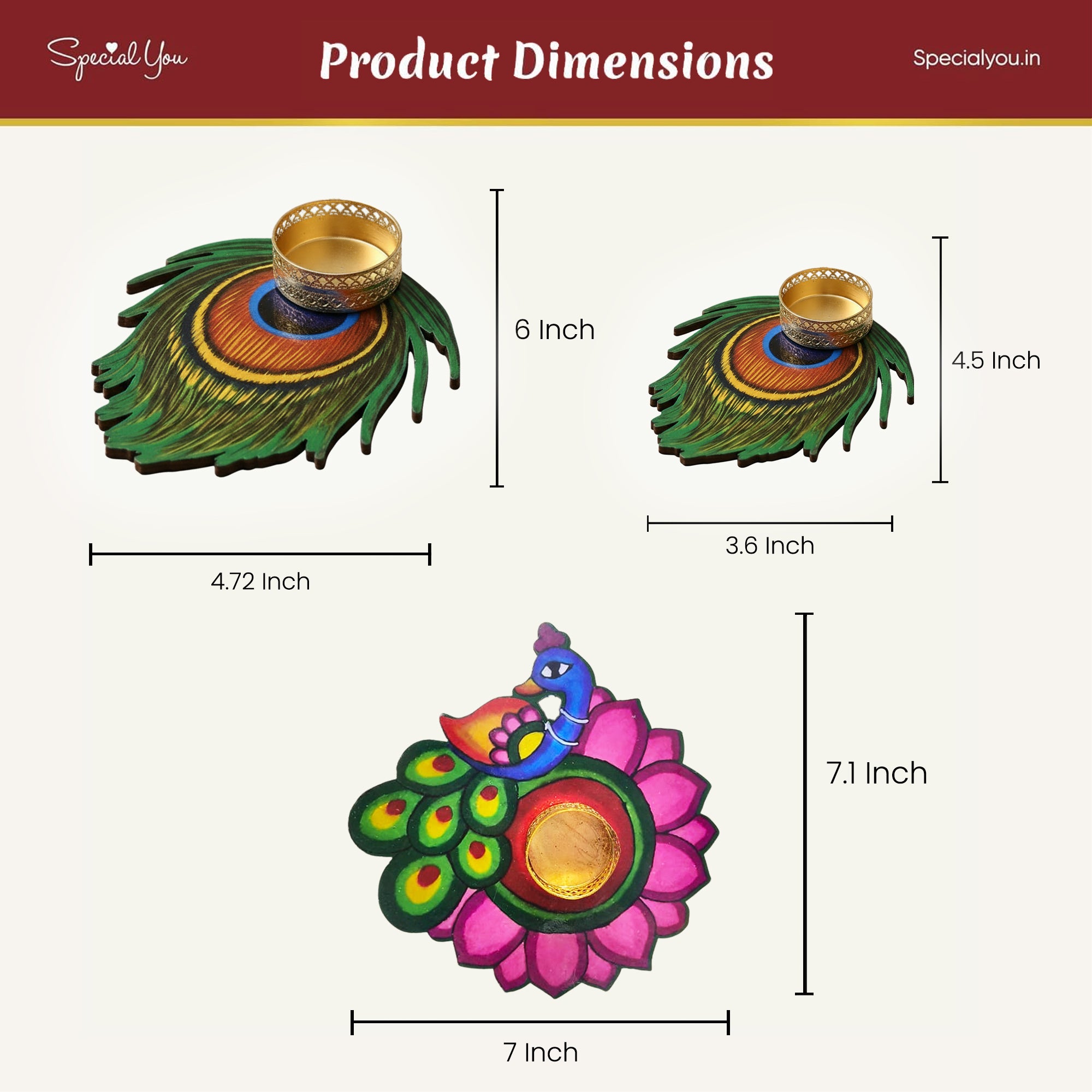 Peacock Tea Light Holder set-19pcs