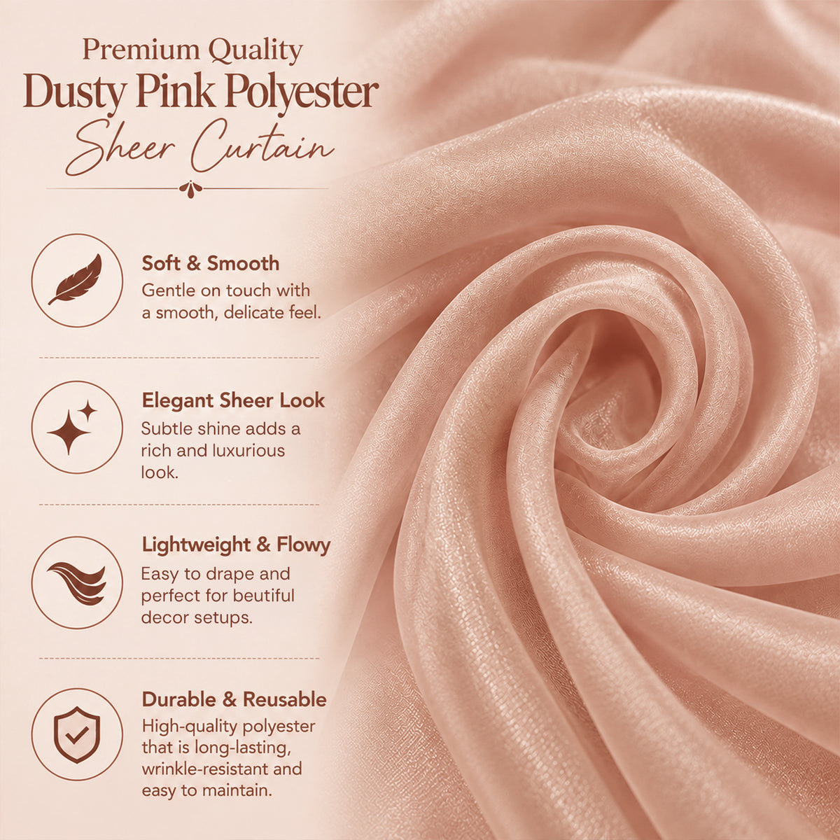 Dusty Pink Lace Backdrop Curtain for Decoration