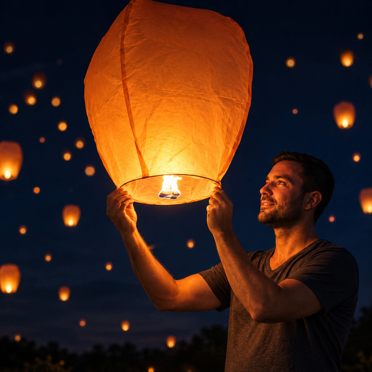 Flying Night Sky Lantern Light for Diwali