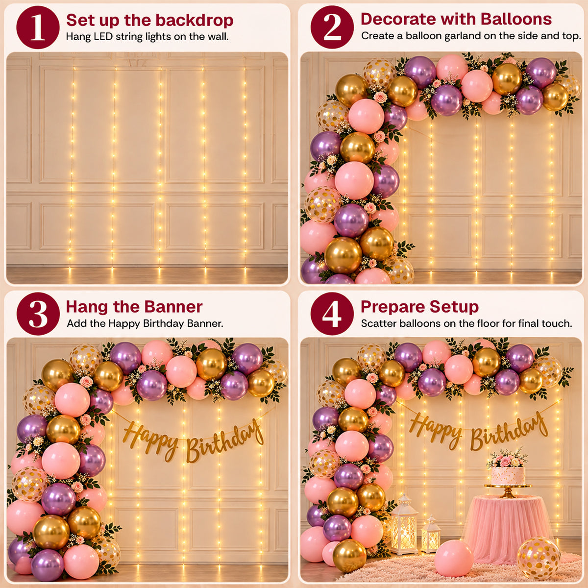 Pink & Lavender Birthday Decoration DIY Kit