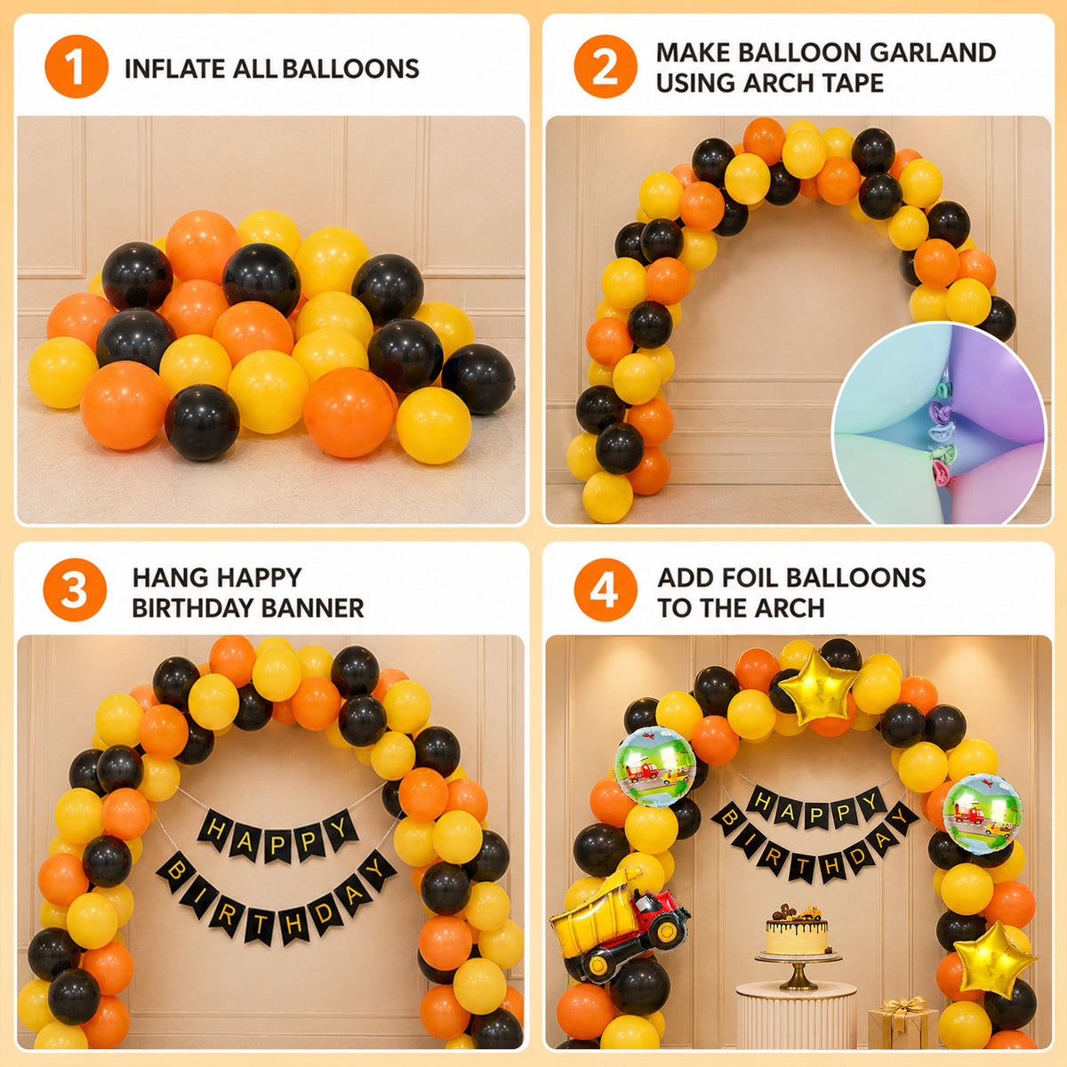 Construction Theme Birthday Decoration DIY Kit