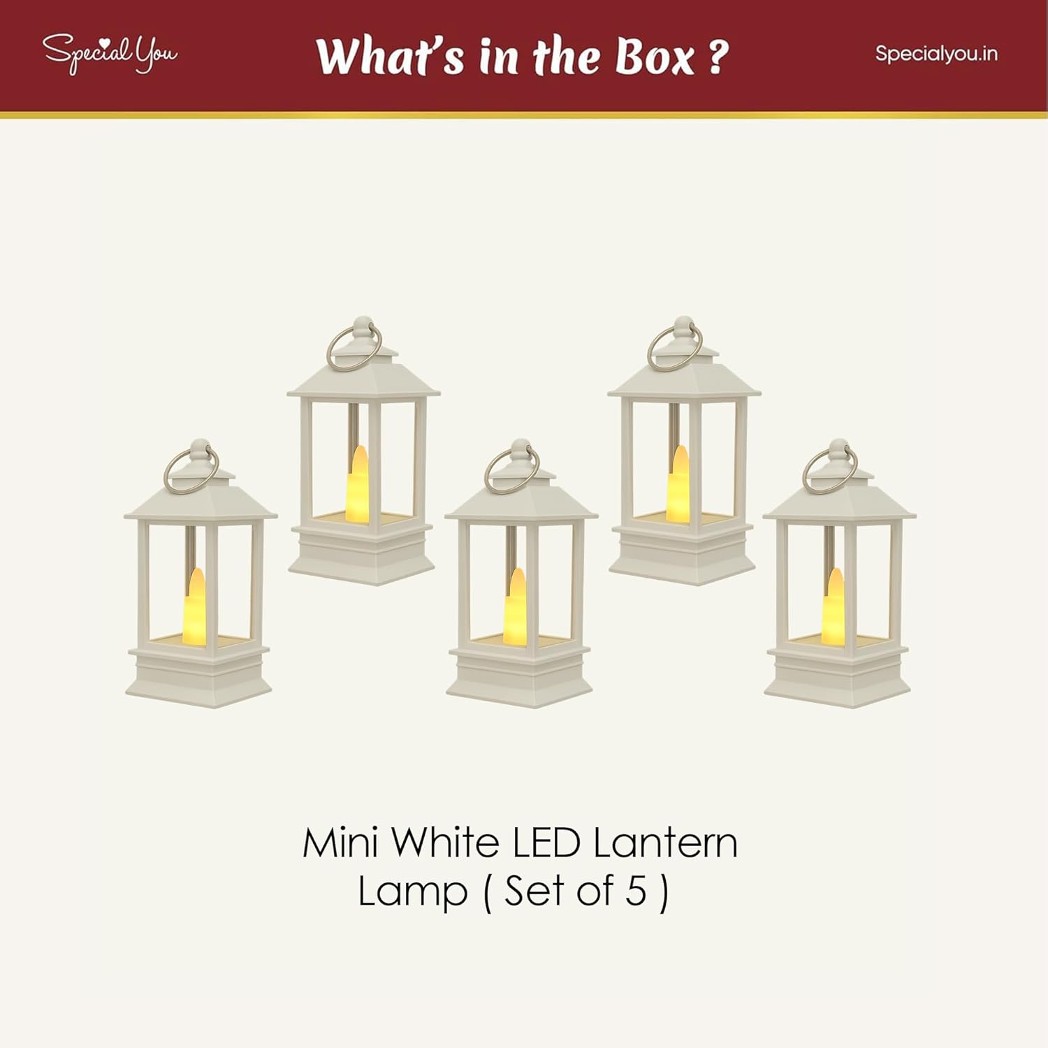 White Mini Festive Latern Hanging Decor Kit