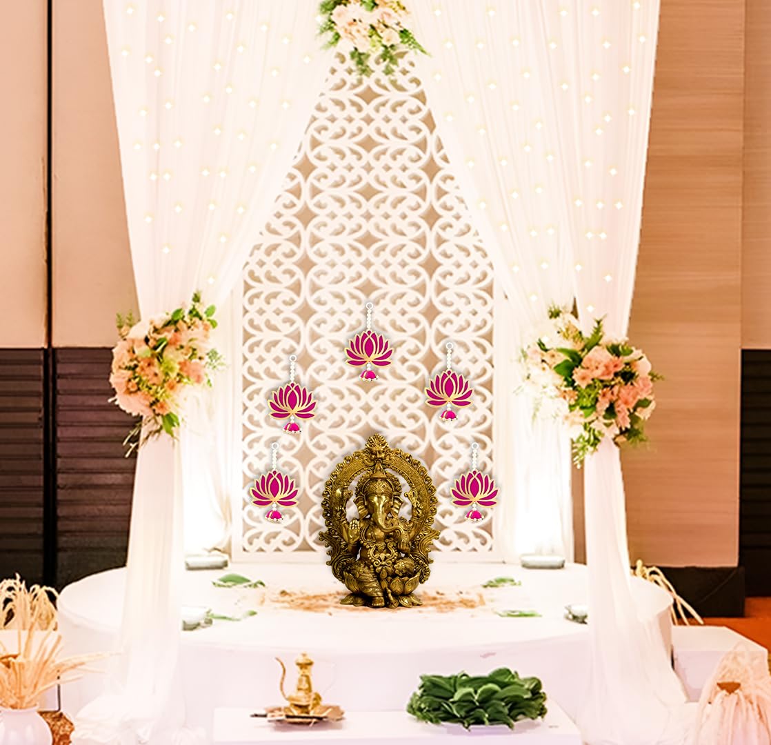 Curtains and Lotus Hanging Decor