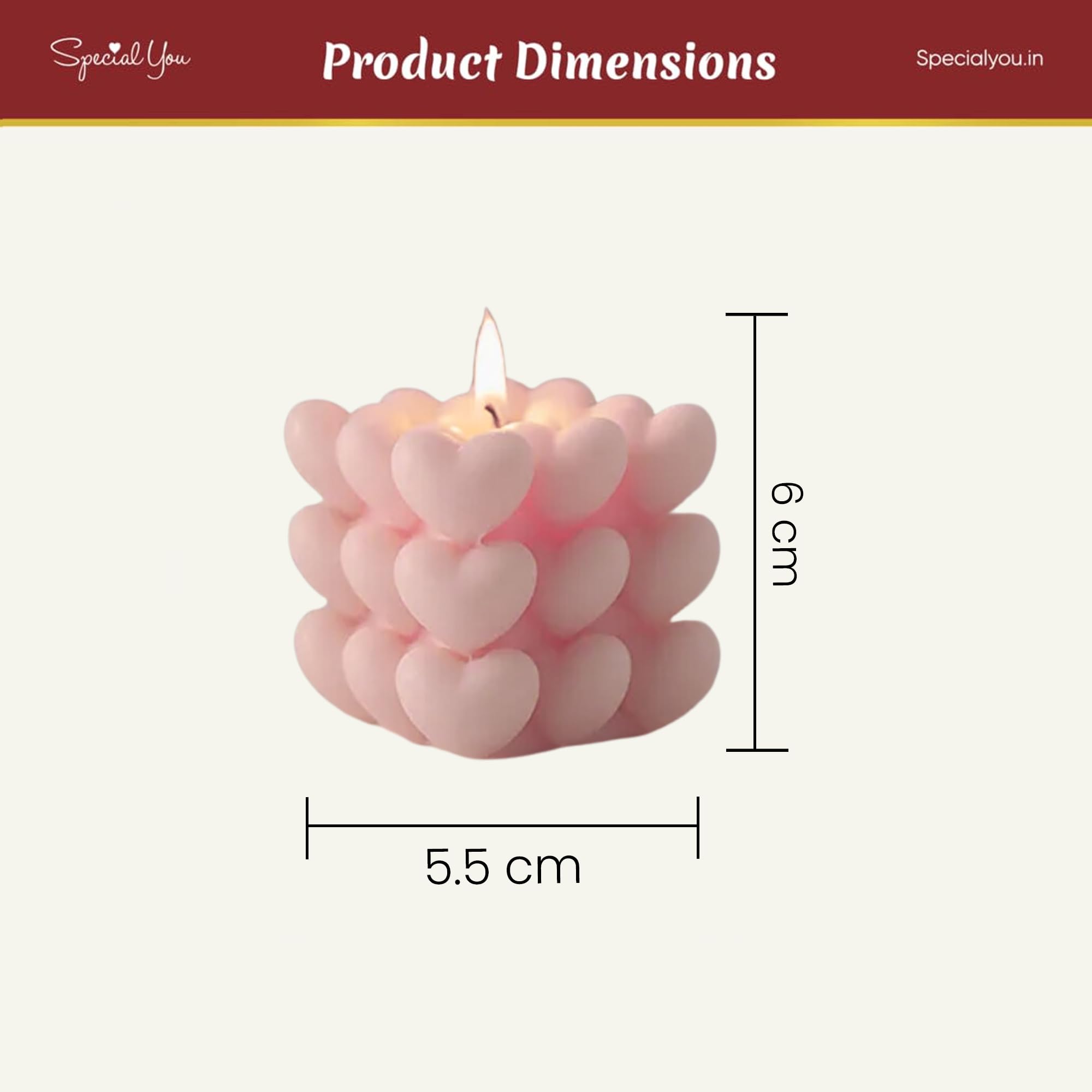 Square Heart Candles
