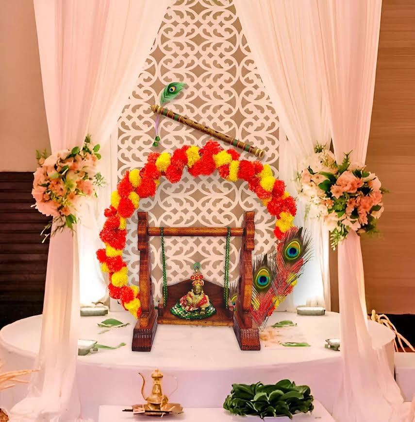 Welcome Little Krishna with our Backdrop Decor