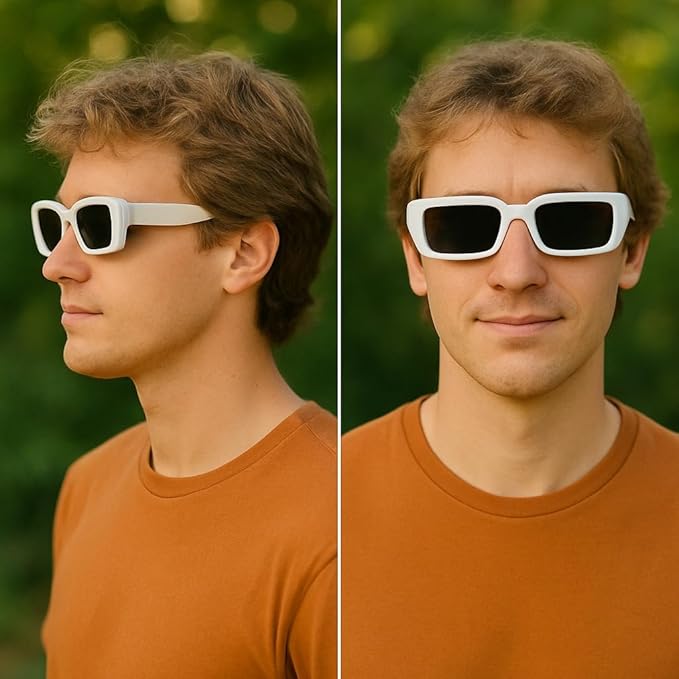Rectangular White Sunglasses